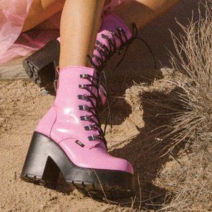 Dolls Kill - RoC Australia, Mission Pink Chunky Ankle Boots